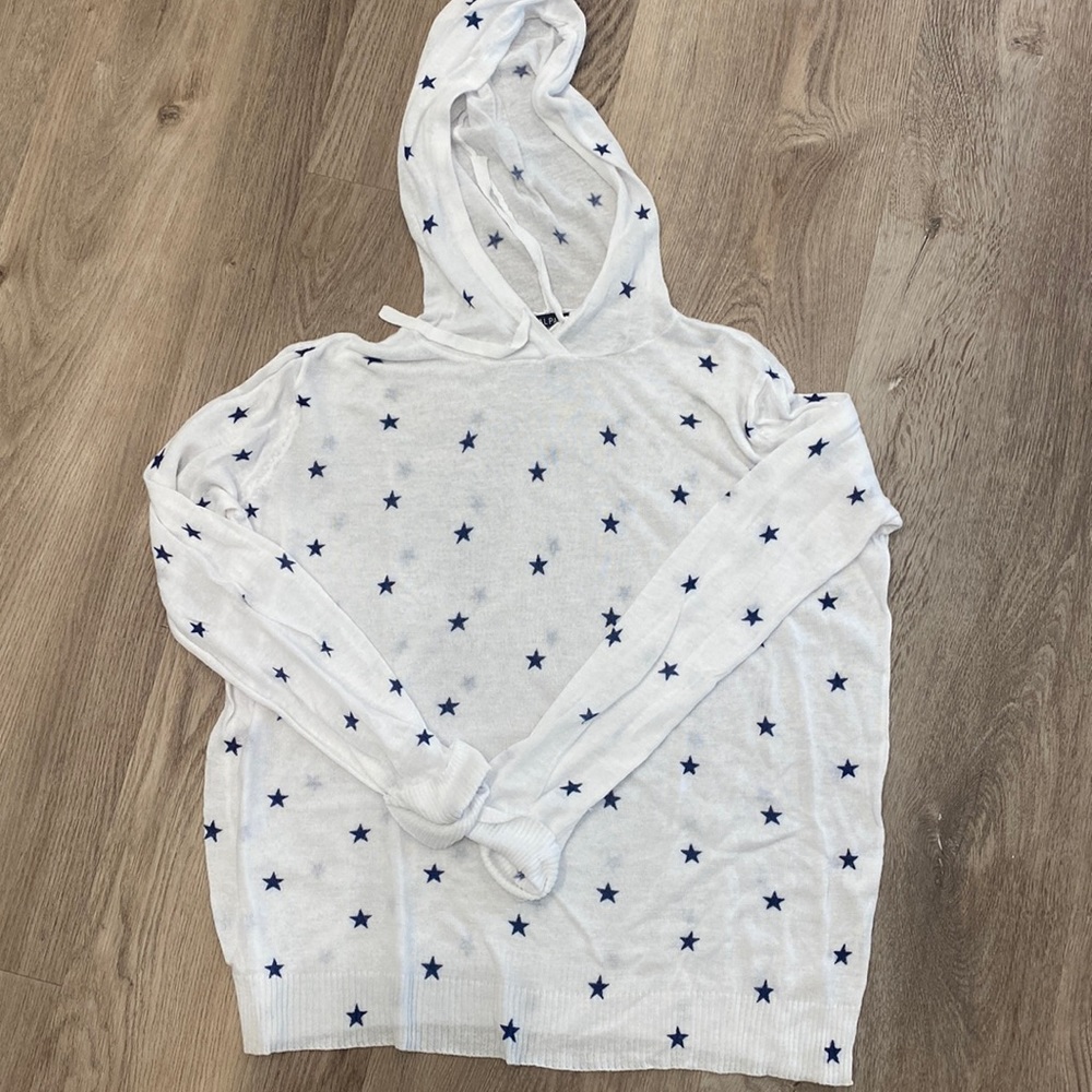 Light weight hooded linen sweater size large